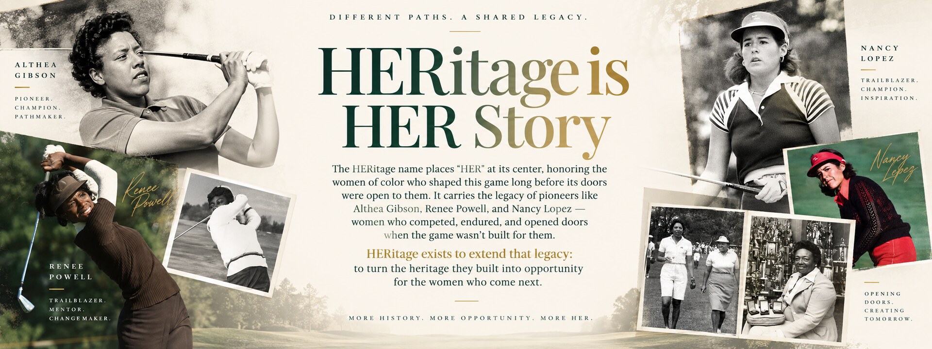 HERitage is HER story: honoring golf pioneers Althea Gibson, Renee Powell, and Nancy Lopez